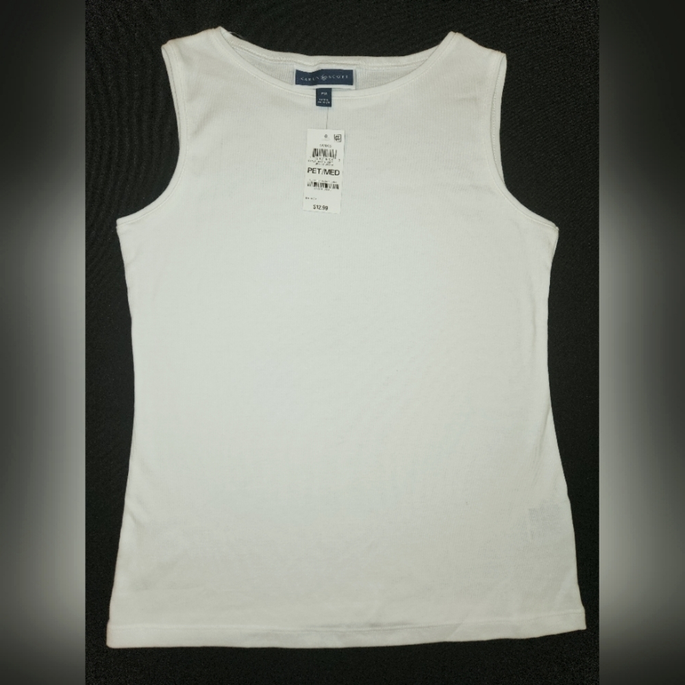 Karen Scott - white tank- petite medium